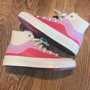 Converse Pink Purple White Wave temperature high tops